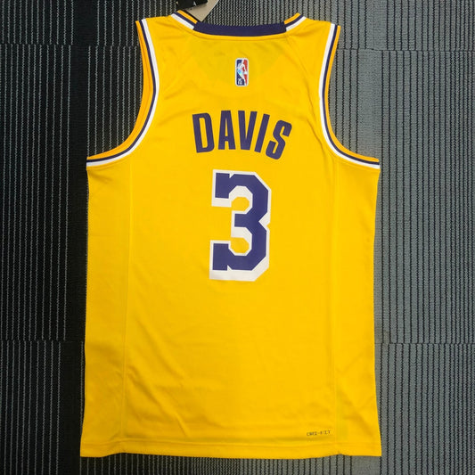 Los Angeles Lakers75 Year Yellow #3 DAVIS NBA Season Jerseys 2022
