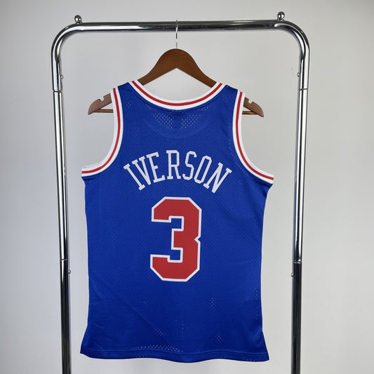 Philadelphia 76Ers Retro Blue #3 IVERSON NBA Season Jerseys 1996/1997