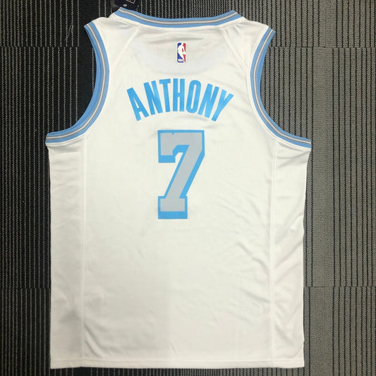Retro Los Angeles Lakers White #7 ANTHONY NBA Season Jerseys 2021