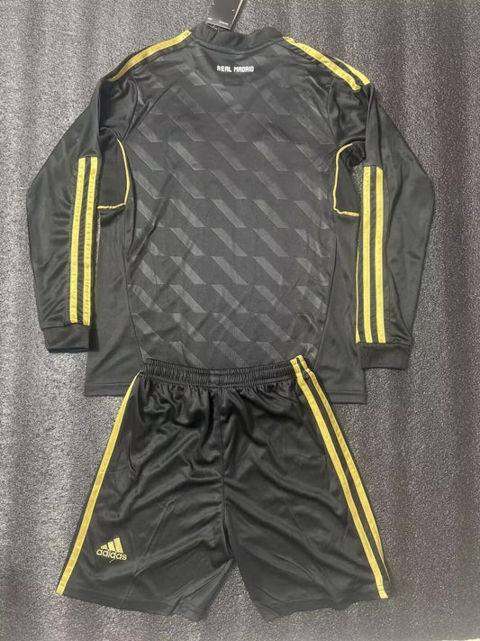 Retro Real Madrid Long Sleeve Away Kids Football Jersey 2011/2012