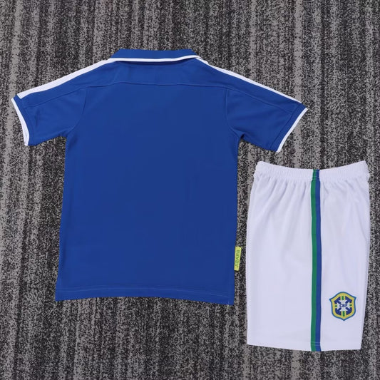 Retro Brazil Away Kids Fans Football Jersey 1997