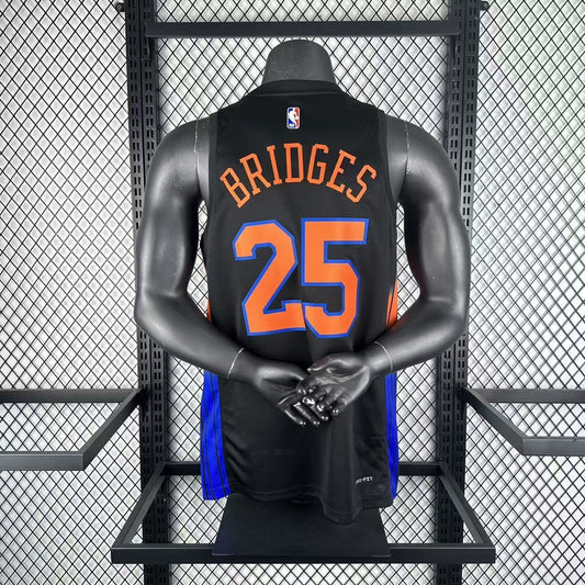 New York Knicks Black #25 BRIDGES NBA Jerseys 2025/2026