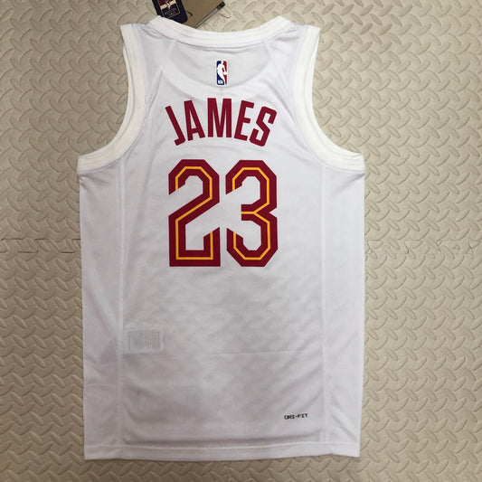 Cleveland Cavaliers White 23 James Round -Neck NBA Jerseys 2023