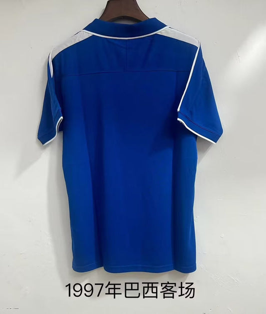 Retro Brazil Away Fans Football Jersey 1997