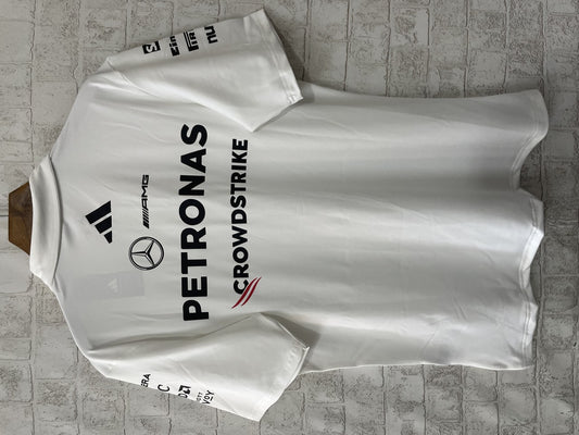 F1 Mercedes White POLO Short Sleeve Racing Suit 2025