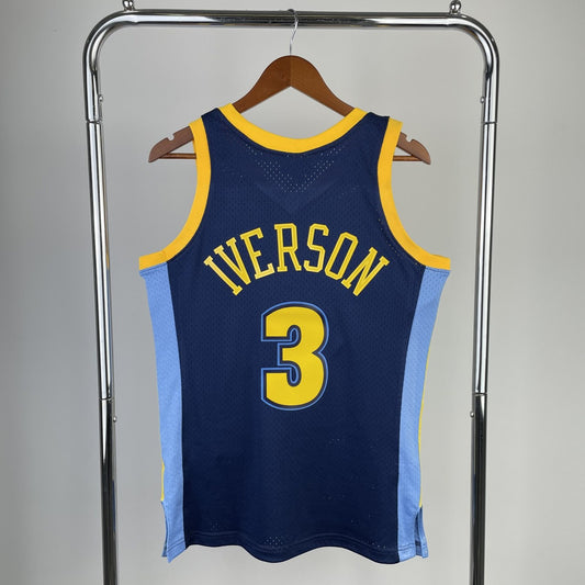 Denver Nuggets Retro Dark Blue #3 IVERSON NBA Season Jerseys 2006/2007