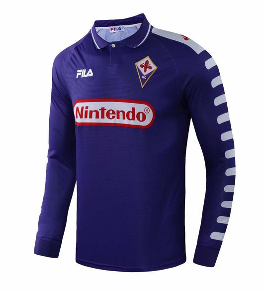 Retro Fiorentina Home Fans Long Sleeve Football Jersey 1998/1999