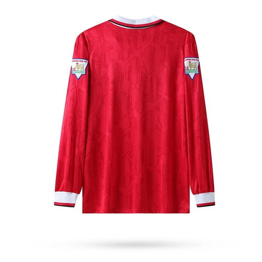 Retro Manchester United Home Long Have Patch Football Jersey 1992-94