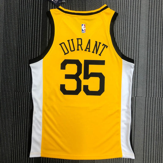 Golden State Warriors Yellow V-Neck Reward Edition #35 DURANT NBA Season Jerseys 2018