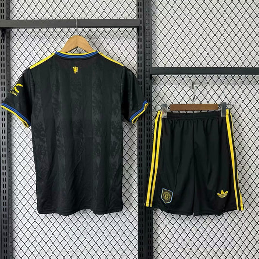 Manchester United Third Away With Pants Sets Fans Black Football Jersey 2025/2026
