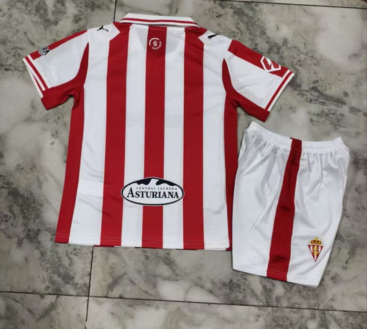 Sporting Gijon Home Kids Fans Football Jersey 2025/2026