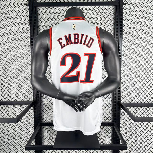 Philadelphia 76Ers Retro White #21 EMBIID NBA Season Jerseys 2026