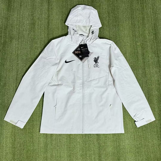Liverpool Windbreaker Interchange Jacket Black White Football Jersey 2025/2026