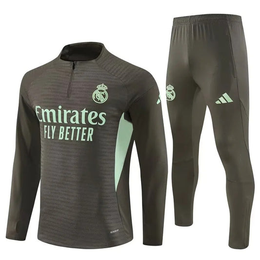 Real Madrid Player Training Tracksuit Khaki (Kids And Man ) 2025/2026