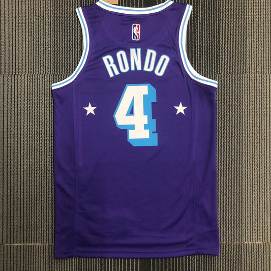 Los Angeles Lakers City Edition 75 Year Prople #4 RONDO NBA Season Jerseys 2022
