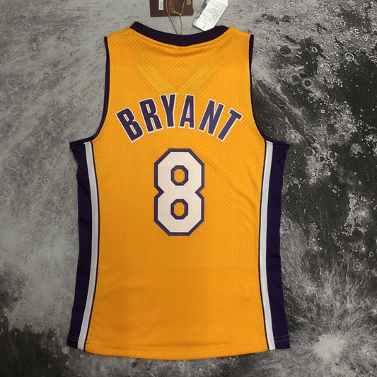 Los Angeles Lakers Yollow Kobe #8 BRYANT V-neck NBA Season Jerseys 1999/2000