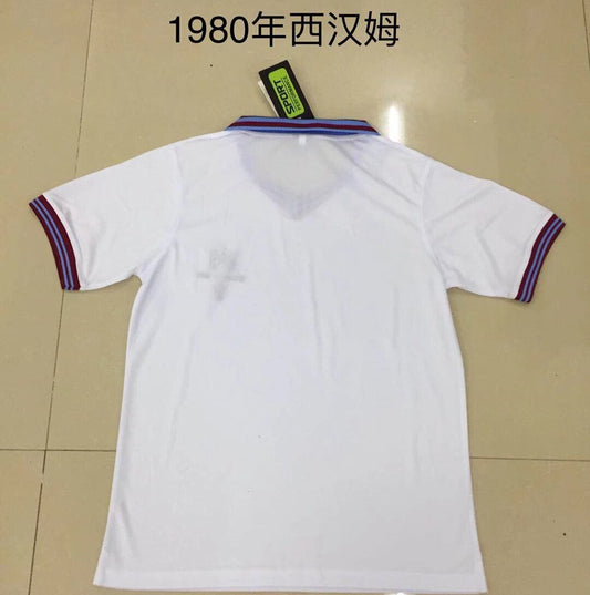 Retro West Ham Away White Football Jersey 1980