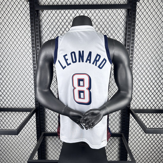 USA Los Angeles Clippers White #8 LEONARD NBA Season Jerseys 2024