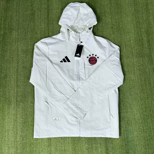 Bayern Munich Windbreaker Interchange Jacket Black White Football Jersey 2025/2026