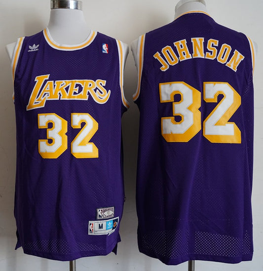 NBA Lakers (Mesh) 32 Johnson Yellow, Purple