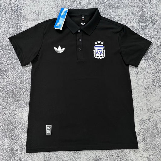 Argentina POLO T-shirt Black Grey White Blue Football Jersey
