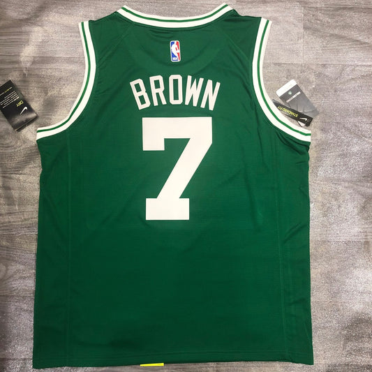 NBA Celtics Retro Green No.7 Jerome Brown With Chip