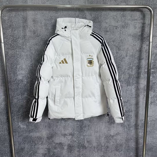 Argentina Windbreaker Cotton Clothing Jacket Black White Football Jersey 2025/2026