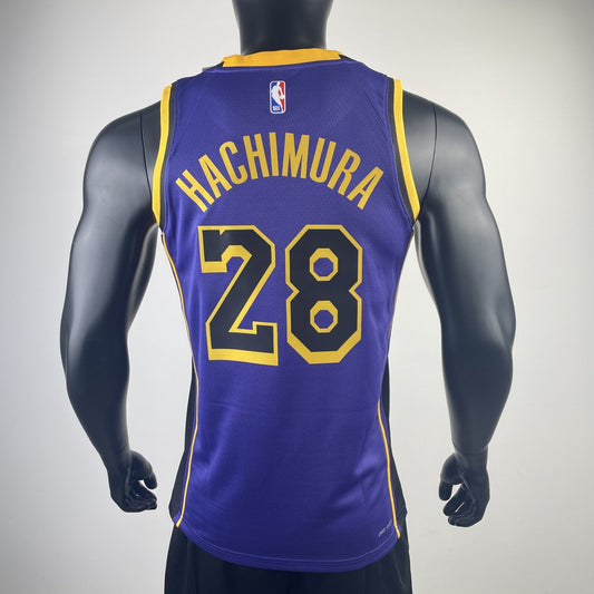 Los Angeles Lakers Purple #28 HACHIMURA NBA Season Jerseys 2023