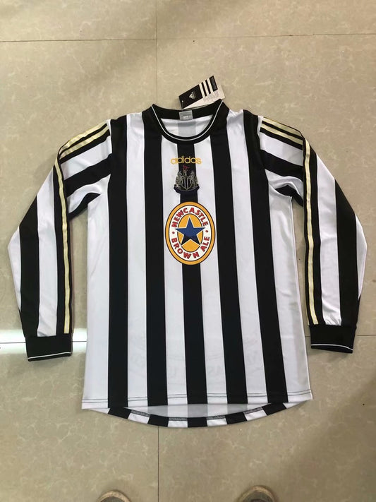 Retro Newcastle Home Fans Long Sleeve Football Jersey 1997/1999