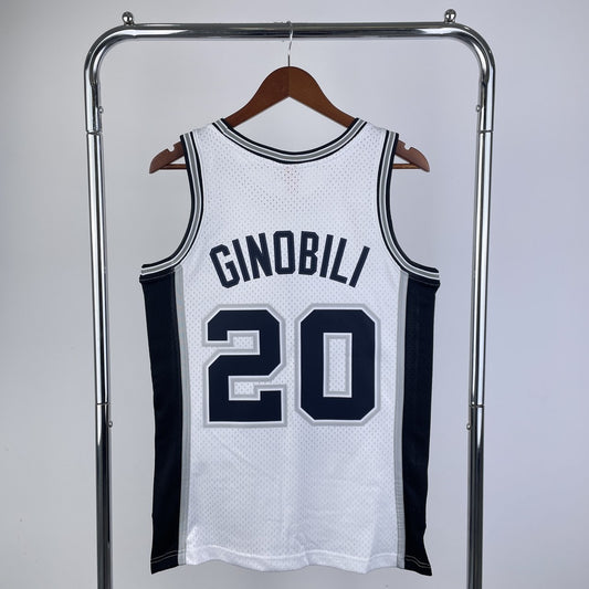 San Antonio Spurs Retro White #21 GINOBILI NBA Season Jerseys 2002/2003