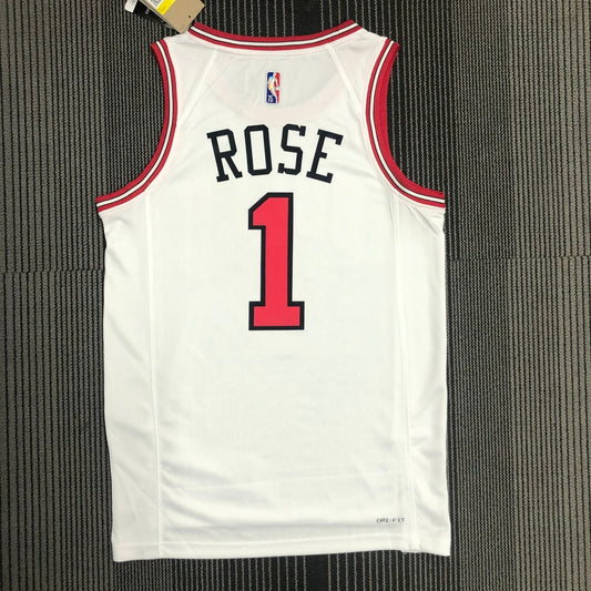 Chicago Bulls White #1 ROSE NBA Season Jerseys 75 Year