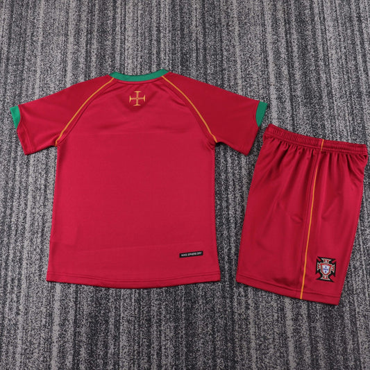 Retro Portugal Home Kids Football Jersey 2006