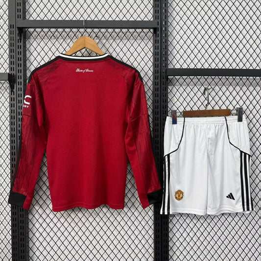 Manchester United Home Long Kids Football Jersey 2025/2026