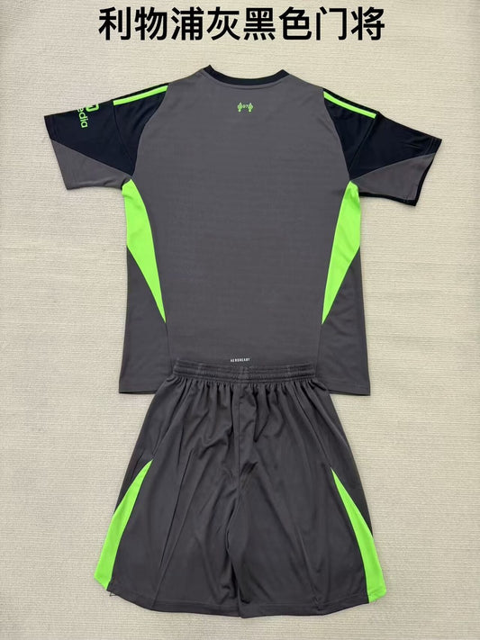 Liverpool Goalkeeper Dark Gray Kids Football Jersey 2025/2026