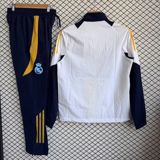 Real Madrid Windbreaker Sets With Pants White Football Jersey 2025/2026