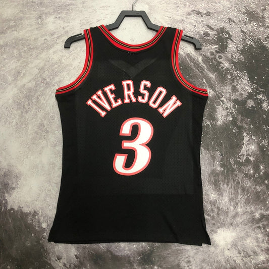 Philadelphia 76Ers Retro Black #3 IVERSON NBA Season Jerseys 1997/1998