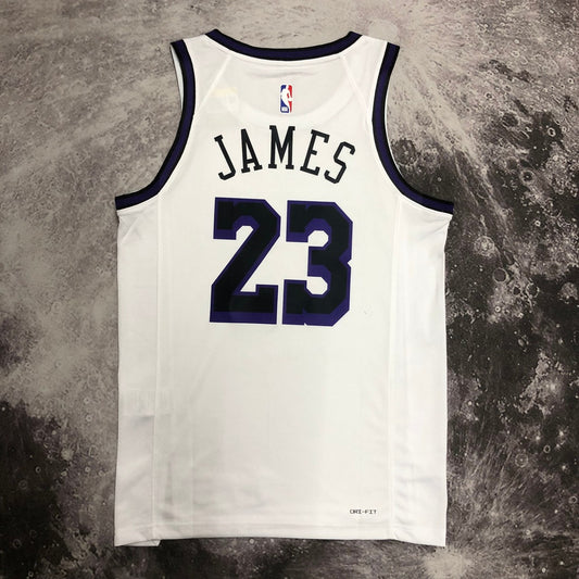 Los Angeles Lakers White City Edition 23 James Round Neck NBA Jerseys 2023