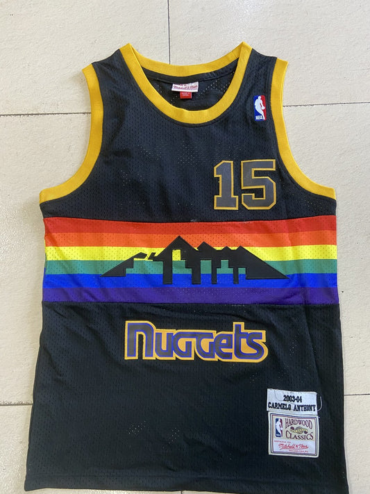 NBA Nuggets # 15 Anthony Snow Mountain Black Top Mesh Jersey