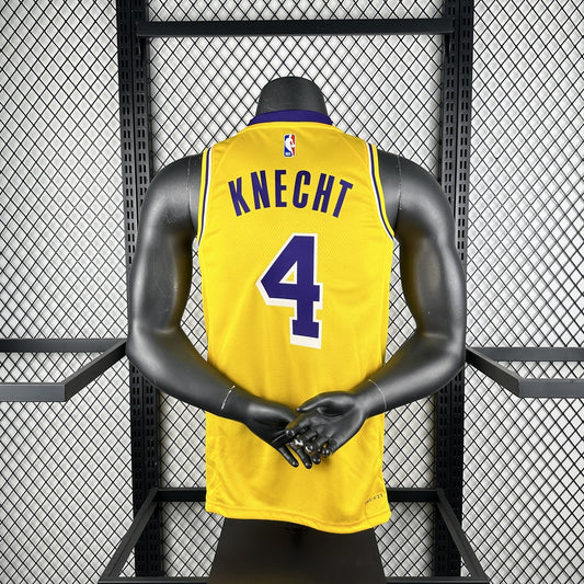 Los Angeles Lakers Yellow #4 KNECHT NBA Jerseys 2023
