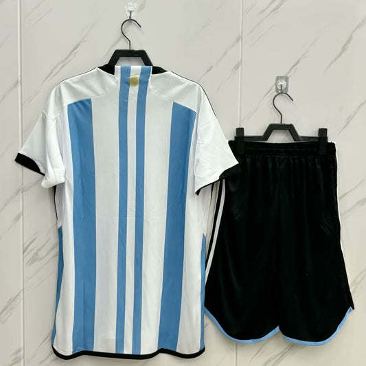 Argentina Home Kits Suit Fans 3 Stars Football Jersey 2022