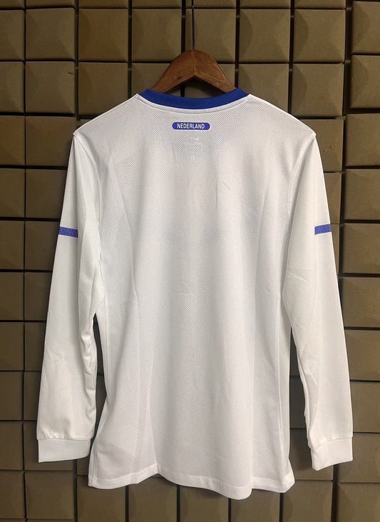 Retro Netherlands Long Sleeve Away Football Jersey 2010