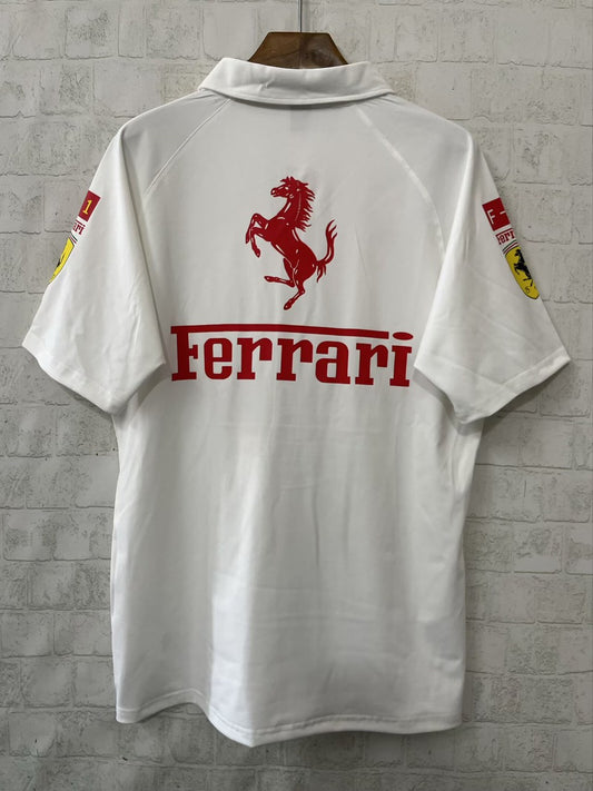 F1 Ferrari White Polo Short Sleeve Racing Suit 2026