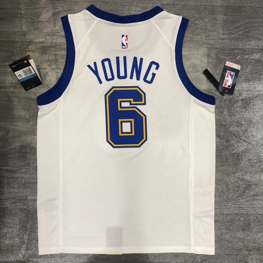 Golden State Warriors White #6 YOUNG NBA Season Jerseys