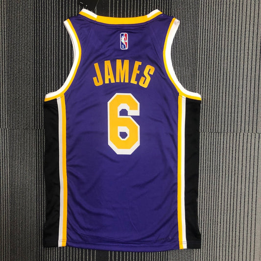 Los Angeles Lakers 75 Year Pruple #6 JAMES NBA Season Jerseys