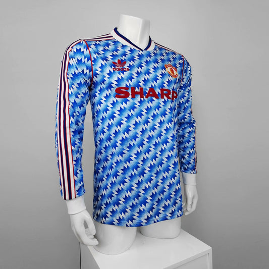 Retro 1991/1992 Manchester United Away Long Sleeve Football Jersey