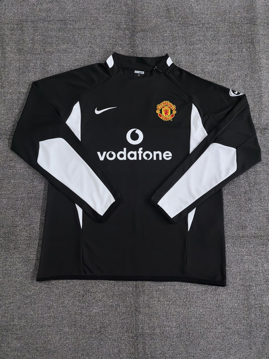 Retro Manchester United Training Tracksuit Black 2002/2003