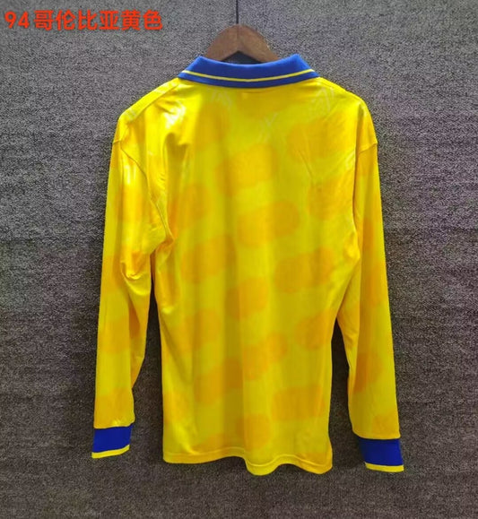 Retro Colombia Home Long Sleeve Football Jersey 1994