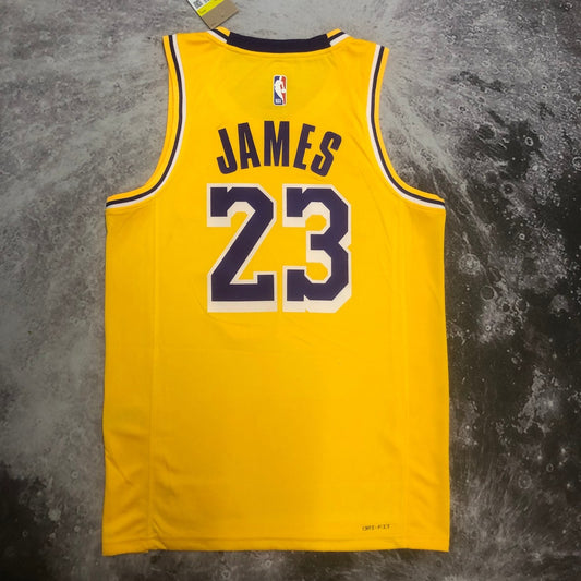 Los Angeles Lakers Yellow #23 James Round Neck NBA Season Jerseys 2023