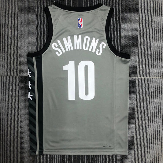 Brooklyn Nets Grey #10 SIMMONS NBA Season Jerseys 75 Year