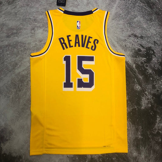 Los Angeles Lakers Yollow #15 REAVES NBA Season Jerseys 2023